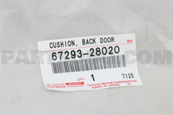 6729328020 CUSHION, BACK DOOR STOPPER