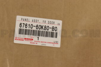 6761060K80B0 Toyota BOARD SUB-ASSY, FRONT DOOR TRIM, RH