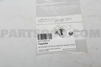 6777189110 RETAINER (FOR QUARTER INSIDE TRIM 