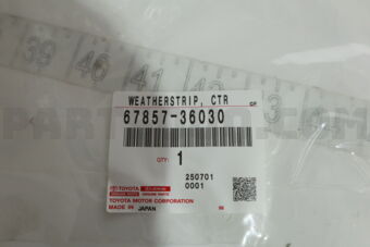 6785736030 Toyota WEATHERSTRIP, CENTER DOOR, CENTER