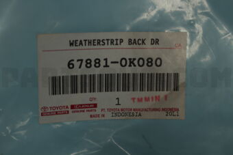 678810K080 Toyota WEATHERSTRIP, BACK