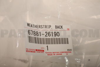 6788126190 WEATHERSTRIP  BACK
