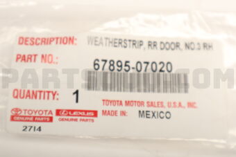 6789507020 WEATHERSTRIP, RR