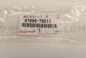 6789676011 Toyota WEATHERSTRIP, RR DOOR, NO.3 LH