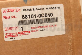 681010C040 Toyota GLASS SUB-ASSY, FRONT DOOR, RH
