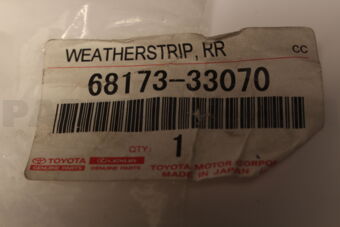 6817333070 Toyota WEATHERSTRIP ASSY, REAR DOOR GLASS, INNER
