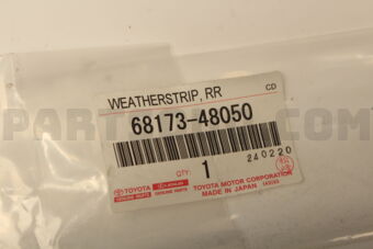 6817348050 WEATHERSTRIP, REAR DOOR GLASS, INNER RH