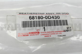 681800D430 WEATHERSTRIP ASSY, R