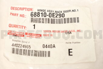 688100E290 HINGE ASSY  BACK