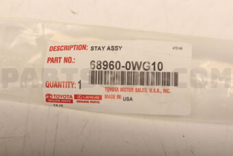 689600WG10 STAY ASSY, BACK                    *USA*