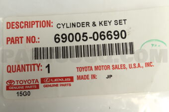 6900506690 CYLINDER & KEY SET