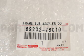 6920278010 Toyota FRAME SUB-ASSY, FRONT DOOR OUTSIDE HANDLE, LH