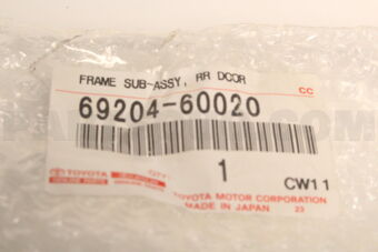 6920460020 Toyota FRAME SUB-ASSY  RR