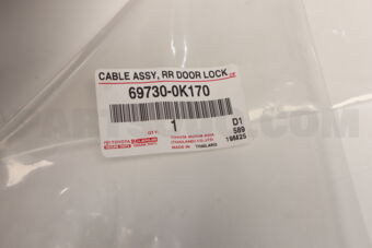 697300K170 Toyota CABLE ASSY  RR DOOR
