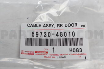 6973048010 Toyota CABLE ASSY, REAR DOOR LOCK REMOTE CONTROL, RH/LH