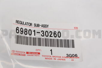 6980130260 Toyota REGULATOR SUB-ASSY, FRONT DOOR WINDOW, RH