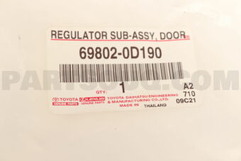 698020D190 REGULATOR ASSY, FRONT DOOR WINDOW,