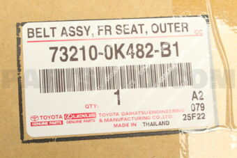 732100K482B1 BELT ASSY, FRONT SEAT OUTER, RH