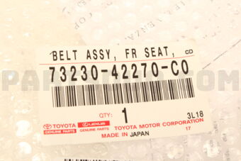 7323042270C0 Toyota BELT ASSY, FR SEAT