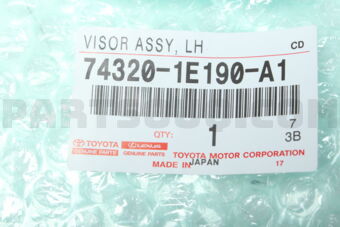 743201E190A1 VISOR ASSY, LH