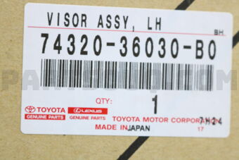 7432036030B0 VISOR ASSY, LH