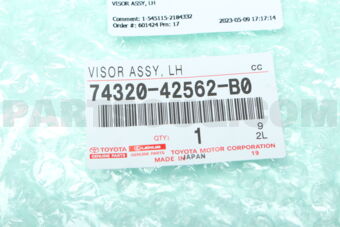 7432042562B0 VISOR ASSY, LH