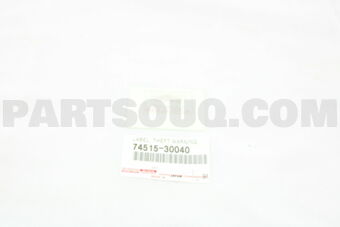 7451530040 LABEL, THEFT WARNING INFORMATION