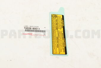 7452860011 LABEL, BACK DOOR CAUTION