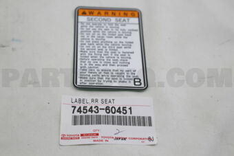 7454360451 LABEL  RR SEAT