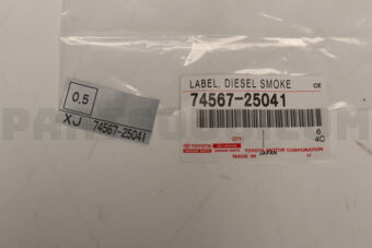 7456725041 Toyota PLATE, E.C.E APPROVED NUMBER