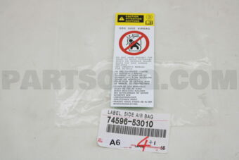 7459653010 LABEL, PASSENGER AIR BAG CAUTION, 