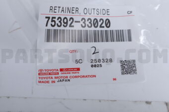 7539233020 Toyota RETAINER, OUTSIDE MOULDING