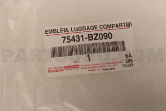 75431BZ090 EMBLEM, LUGGAGE COMP