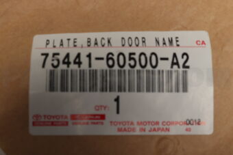 7544160500A2 PLATE, BACK DOOR NAME, NO.3