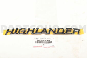 7544248040 PLATE, BACK DOOR NAME, NO.2