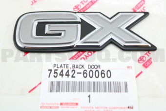 7544260060 PLATE, BACK DOOR NAME, NO.2