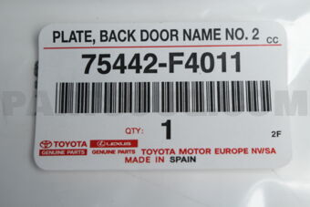 75442F4011 PLATE BACK DOOR