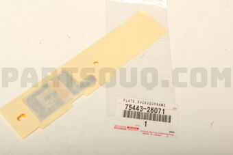7544326071 PLATE, BACK DOOR NAME, NO.3