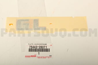 7544326071 PLATE, BACK DOOR NAME, NO.3