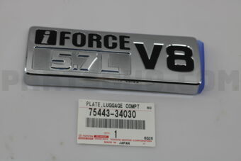 7544334030 PLATE, BACK DOOR NAME, NO.3