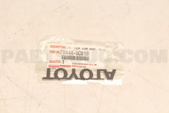 754440C010 Toyota PLATE, BACK DOOR NAME, NO.2