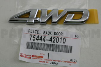 7544442010 PLATE, BACK DOOR NAME, NO.4