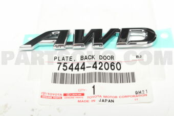 7544442060 PLATE, BACK DOOR NAME, NO.4
