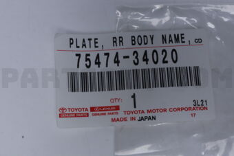 7547434020 PLATE, FRONT FENDER, LH