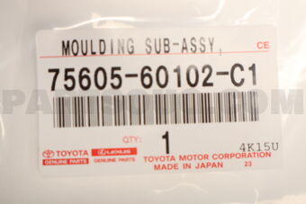 7560560102C1 Toyota MOULDING SUB-ASSY
