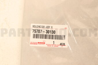 7570730130 MOULDING SUB-ASSY, REAR DOOR WINDOW FRAME, RH