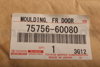 7575660080 Toyota MOULDING  FR DOOR