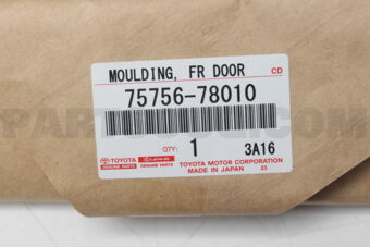 7575678010 MOULDING, FRONT DOOR WINDOW FRAME, REAR LH