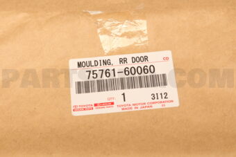 7576160060 Toyota MOULDING, REAR DOOR WINDOW FRAME, FRONT RH