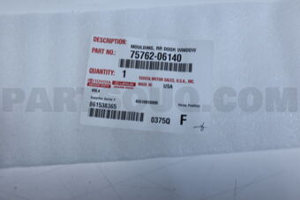 7576206140 Toyota MOULDING, REAR DOOR WINDOW FRAME, FRONT LH